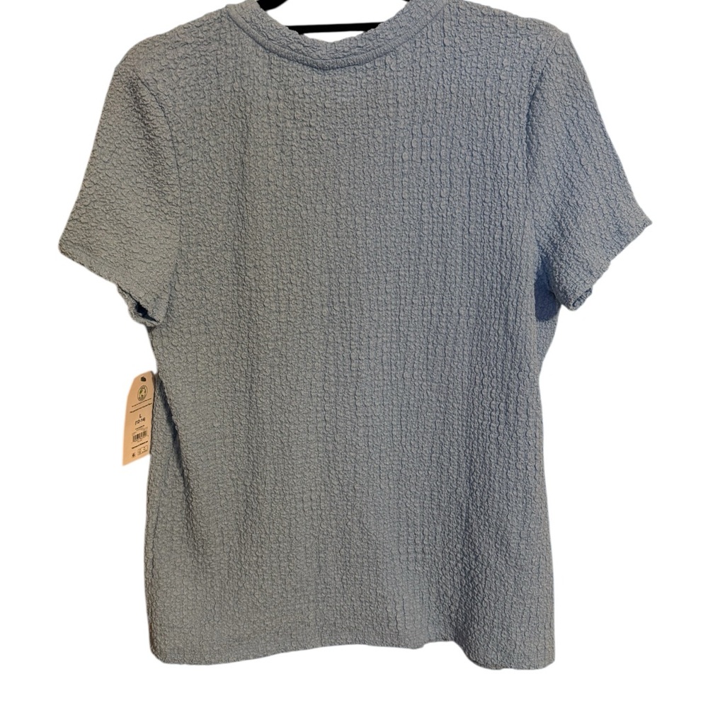 ❤️NWT SUMMER Women's Textured Top - Light Blue - LARGE #R - Picture 5 of 9